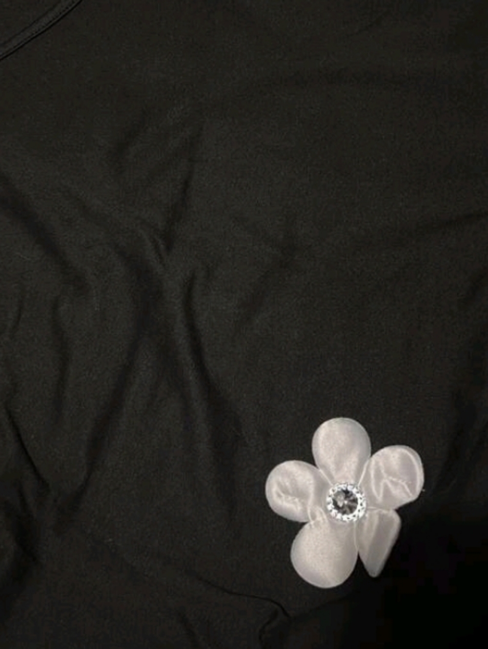Black Halter Maxi Dress with White Floral Appliqués - Picture 4 of 8
